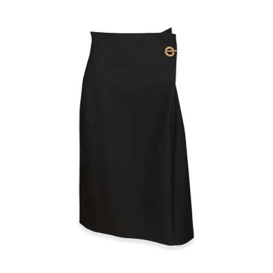 CELINE Women's Skirt Midi Wool And Mohair Gabardine With Chain "Black"