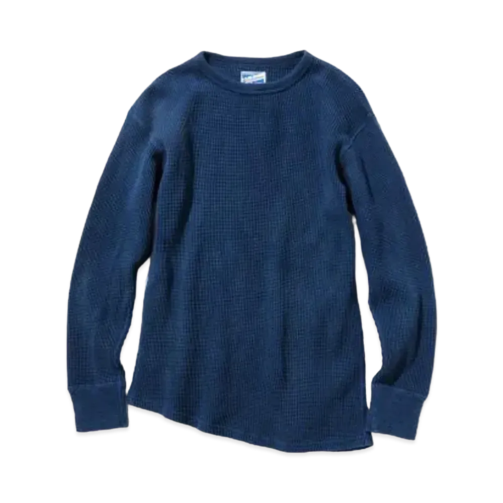 THE REAL McCOY'S TUBE KNIT THERMAL L/S (HAND DYED INDIGO) "Indigo"