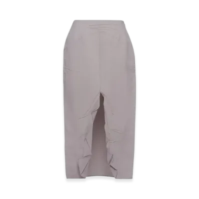 PRADA Women's Paper-Based Technical Fabric Midi-Skirt "Steel Gray"