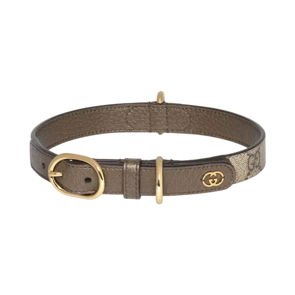 GUCCI Small/Medium Pet Collar "Beige/Ebony"