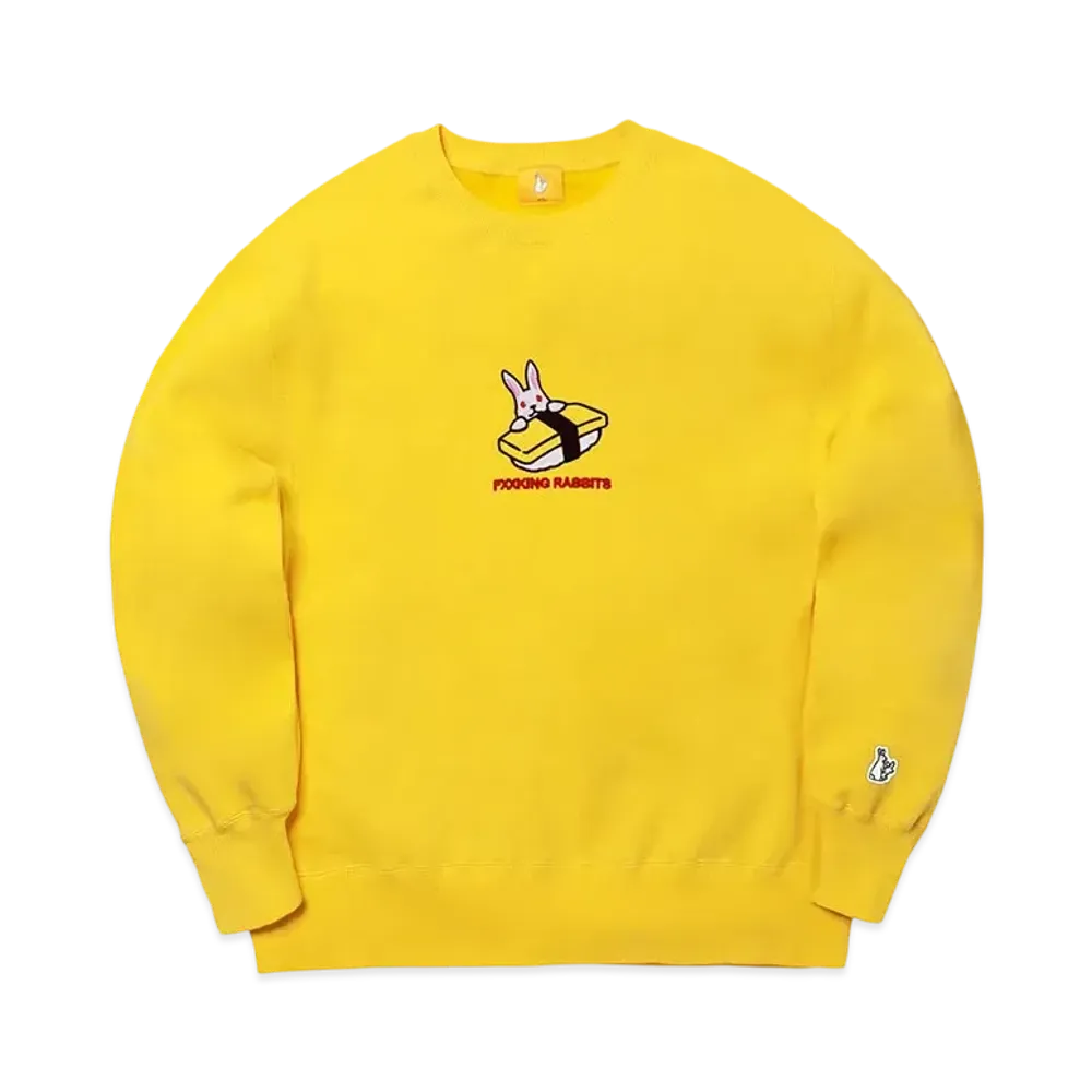 FR2 Embroidery Egg Sushi Rabbit Sweatshirt "Yellow"
