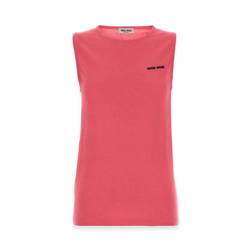 MIU MIU Women's Cashmere Blend Vest "Fluo Pink"