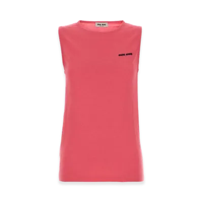 MIU MIU Women's Cashmere Blend Vest "Fluo Pink"