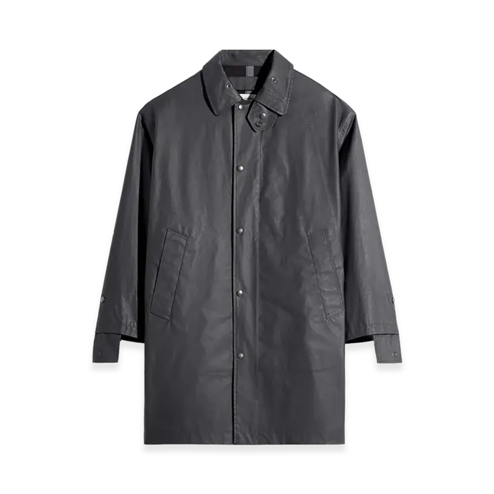 LEMAIRE Women's Resin-Coated Cotton Raincoat "Slate Black"