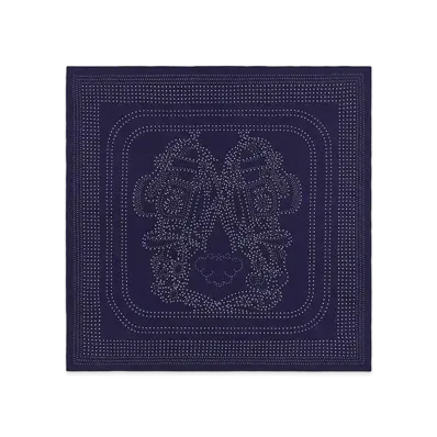 Hermes Brides de Gala Perforated Scarf 90 "Bleu De Chine"
