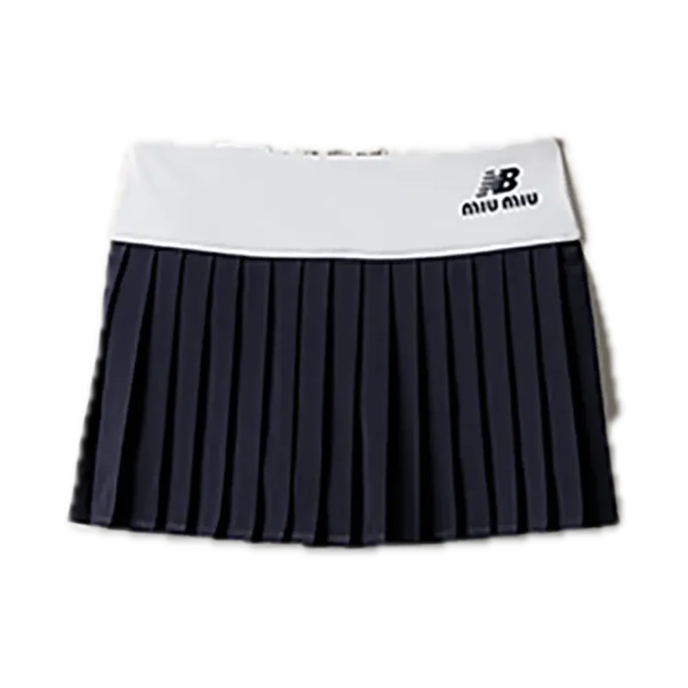MIU MIU x New Balance Stretch Technical Jersey Pleated Miniskirt "White"