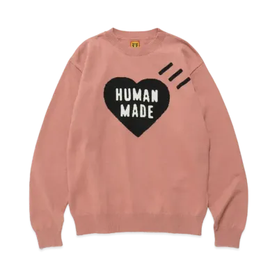 HUMAN MADE HEART L/S KNIT SWEATER "Pink"