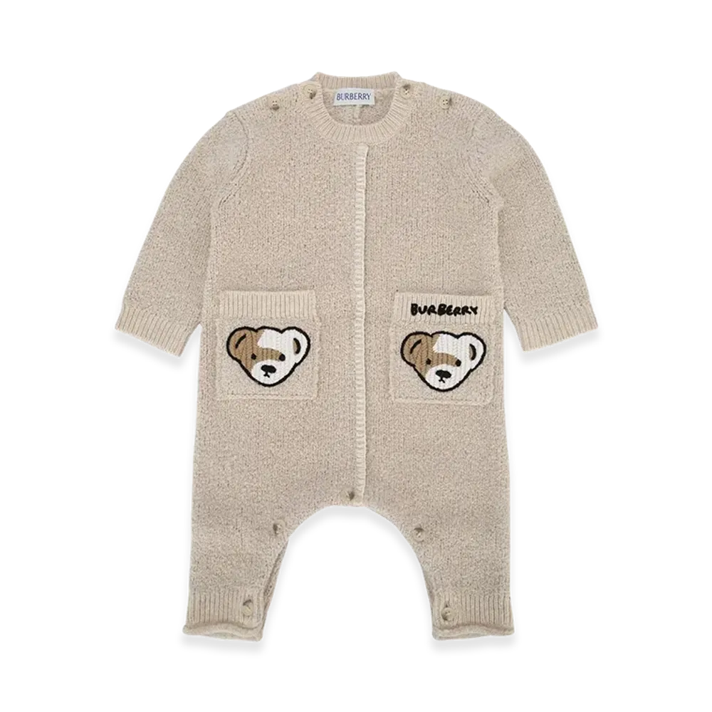 Burberry Kids N4 Bear Knit Onesie "Palestone"