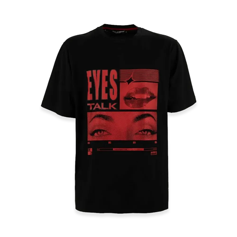 Dolce & Gabbana Eyes Talk T-Shirt "Black/Red"