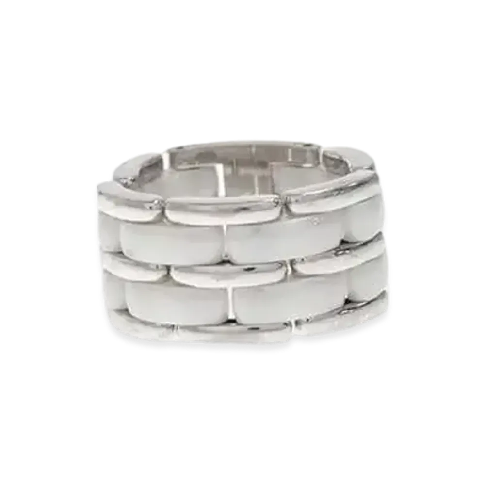 CHANEL Ultra Ceramic Large Ring 18K "White Gold"