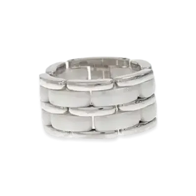 CHANEL Ultra Ceramic Large Ring 18K "White Gold"