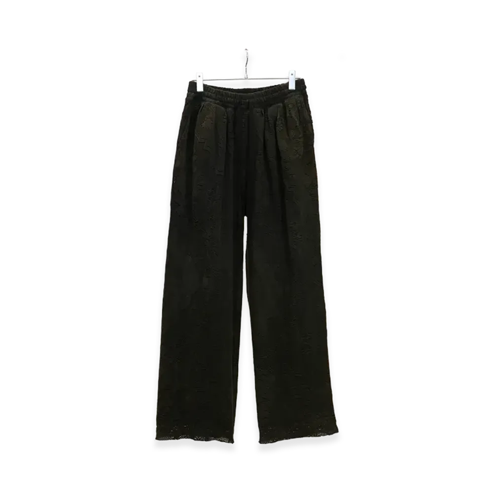 ANCELLM Aging Lace Double Panel Slacks "Black"