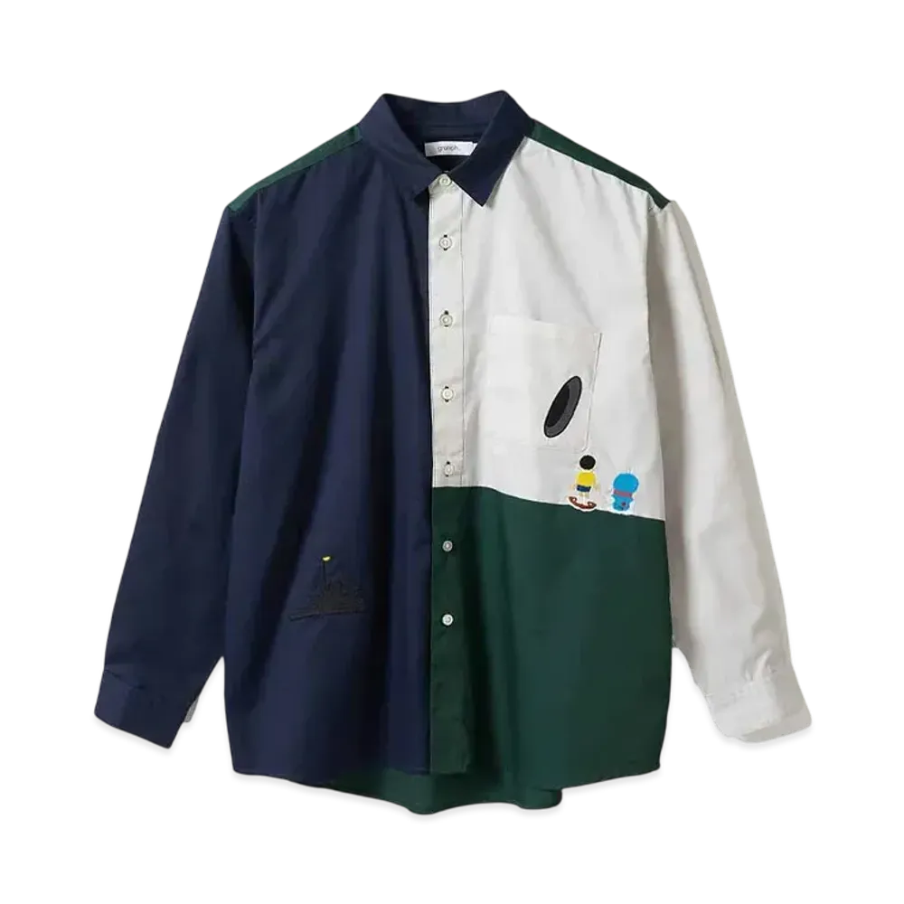graniph x DORAEMON Secret Gadget Time Machine Loose Fit Shirt "Navy"