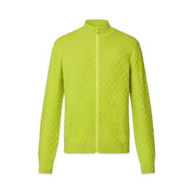 Louis Vuitton Damier Wool Zip-Through Cardigan "Vert Anis"