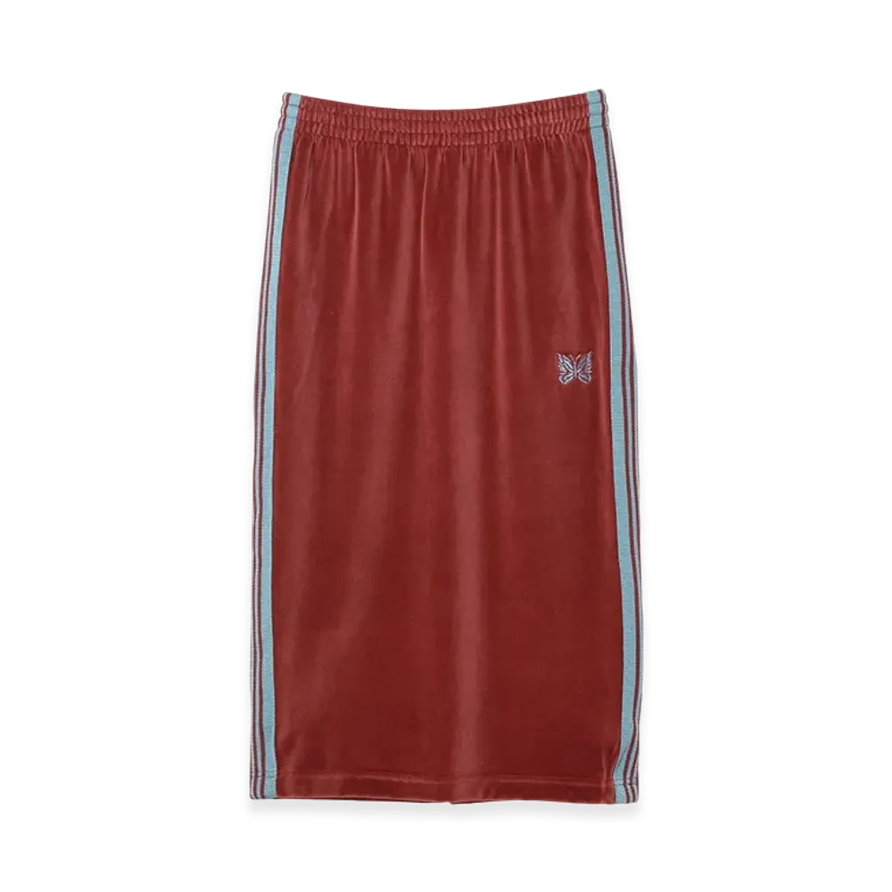 NEEDLES Pencil Skirt - C/PE Velour "Burgundy"