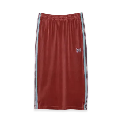 NEEDLES Pencil Skirt - C/PE Velour "Burgundy"