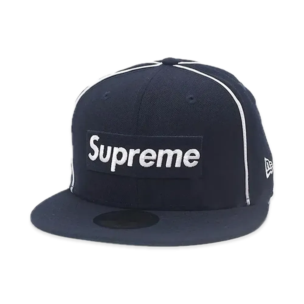 Supreme Box Logo Piping New Era "Navy"