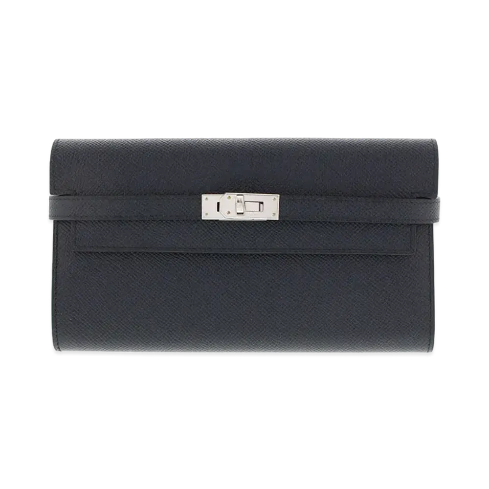 Hermes Kelly Long Epsom "Noir/Silver"