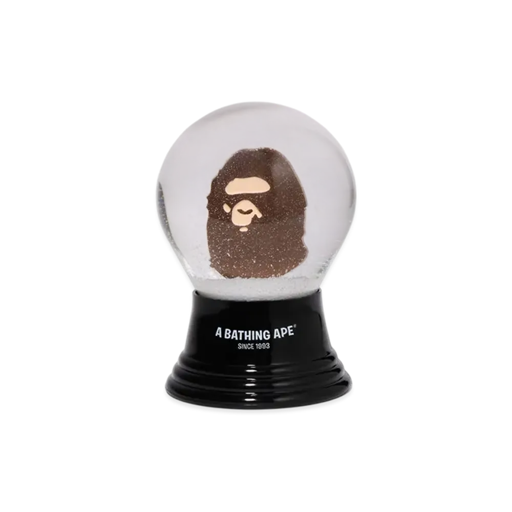 A BATHING APE Ape Head Snow Globe "Brown"