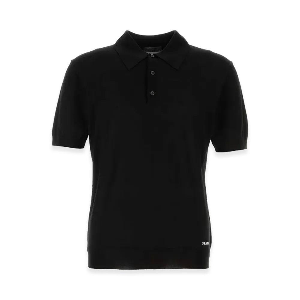 PRADA Silk Polo Shirt "Black"