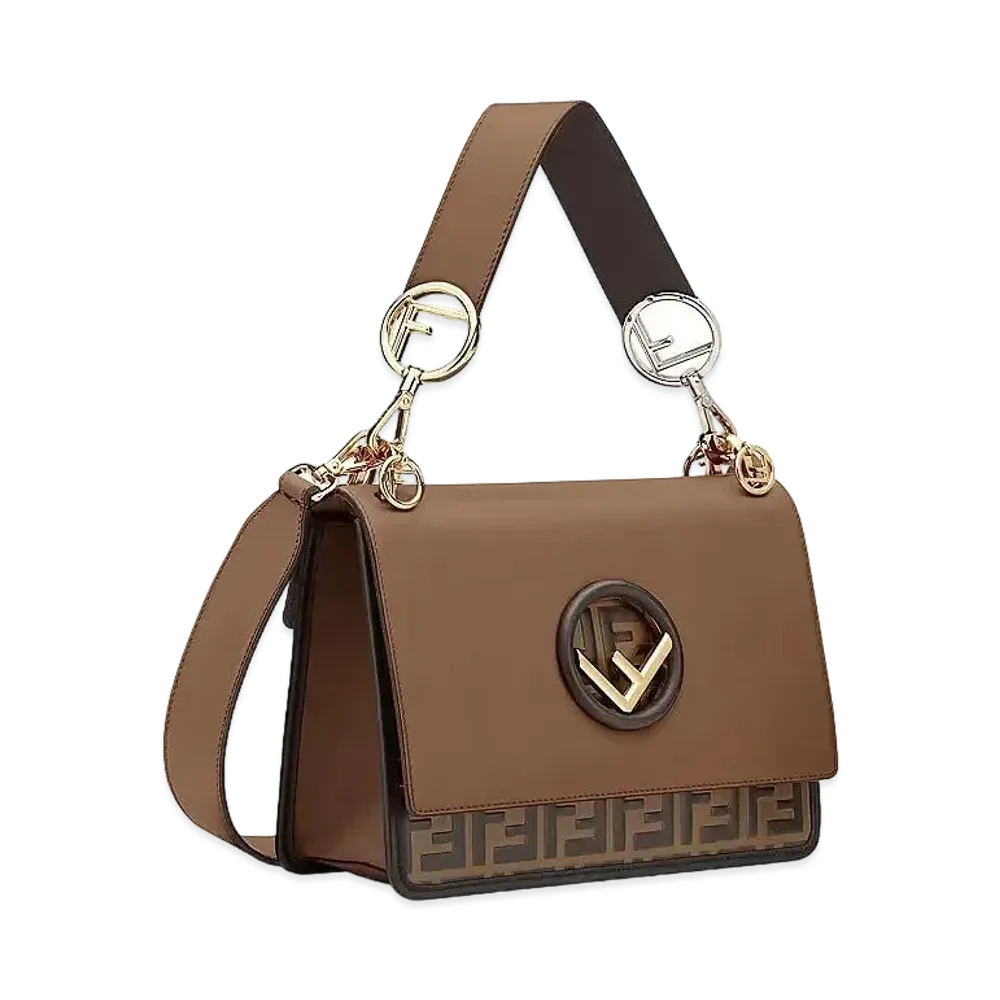 FENDI Kan I F Leather Bag "Brown"