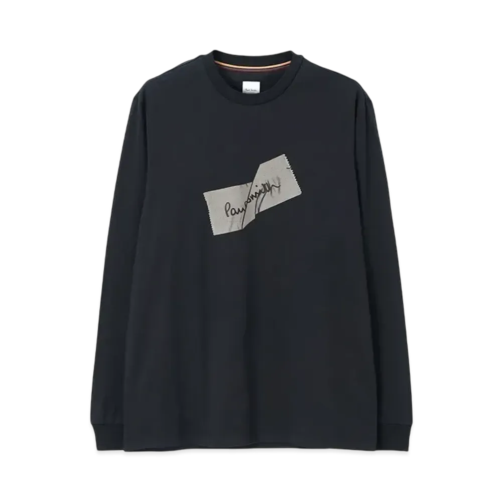 Paul Smith Ripped Tag Long Sleeve T-Shirt "Navy"
