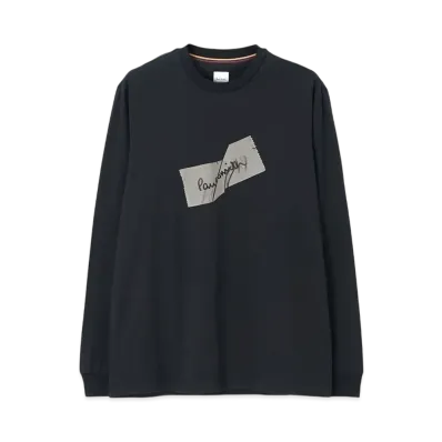 Paul Smith Ripped Tag Long Sleeve T-Shirt "Navy"