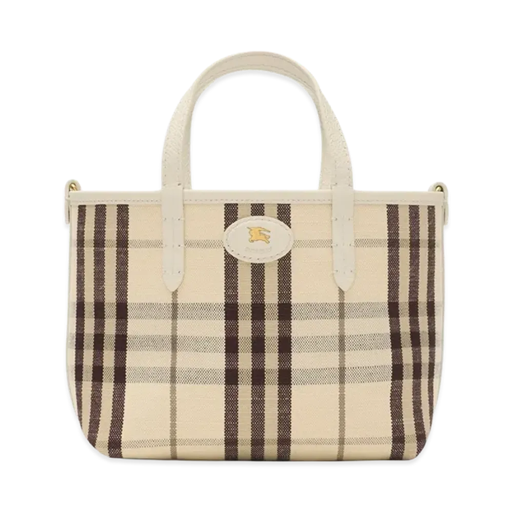 Burberry Women's Mini Reversible Bloomsbury Tote "Soap Beige/Light Beige"
