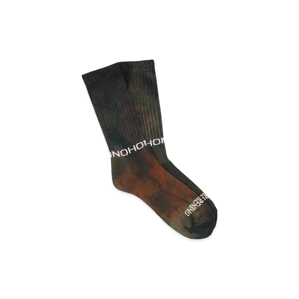 HOMBRE Nino TIE DYE SKATE SOCKS "BLACK / ORANGE"