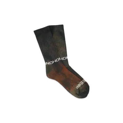 HOMBRE Nino TIE DYE SKATE SOCKS "BLACK / ORANGE"