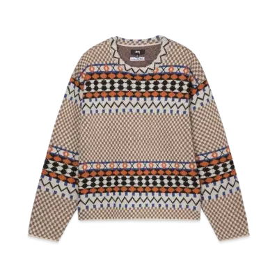 Stussy Jacquard Knit Crew "Brown"