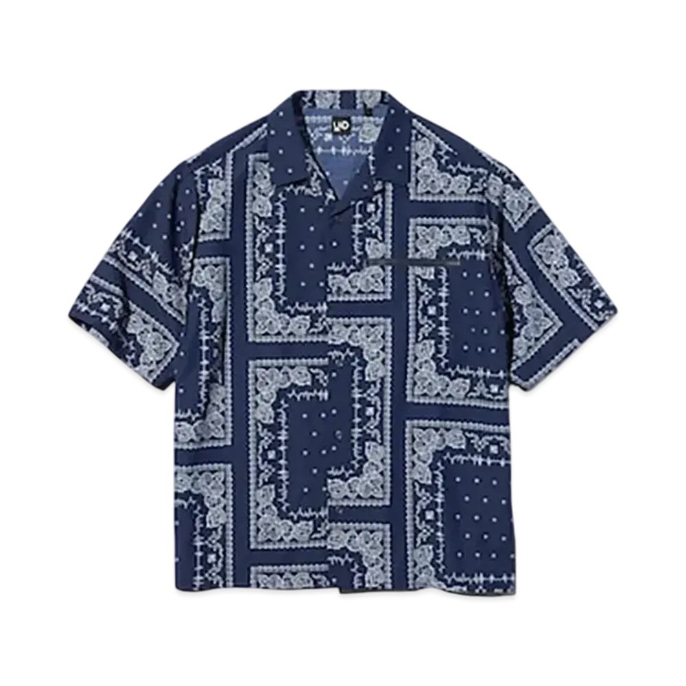 GU x UNDERCOVER UG Open Collar Shirt 3/4 Sleeve Pattern "Navy"