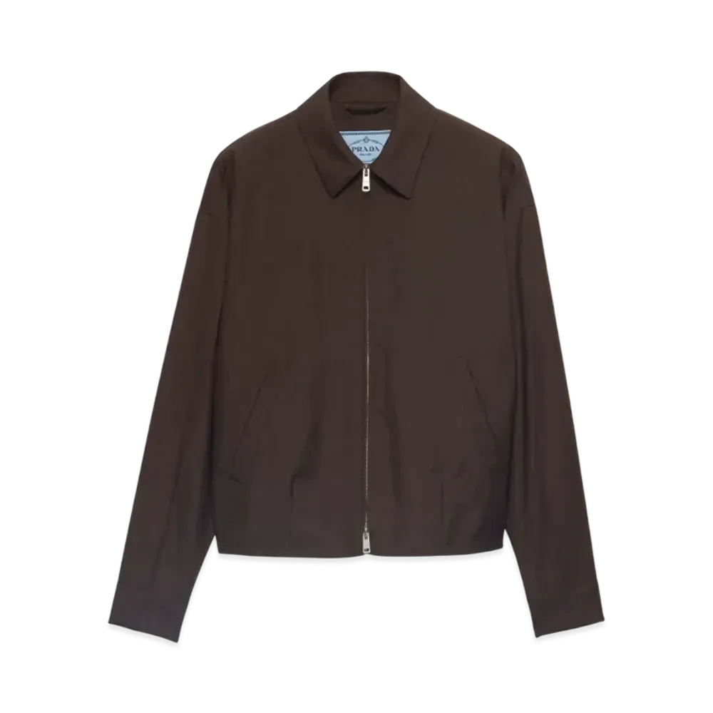 PRADA Women's Kid Mohair Blouson Jacket "Dark Brown"