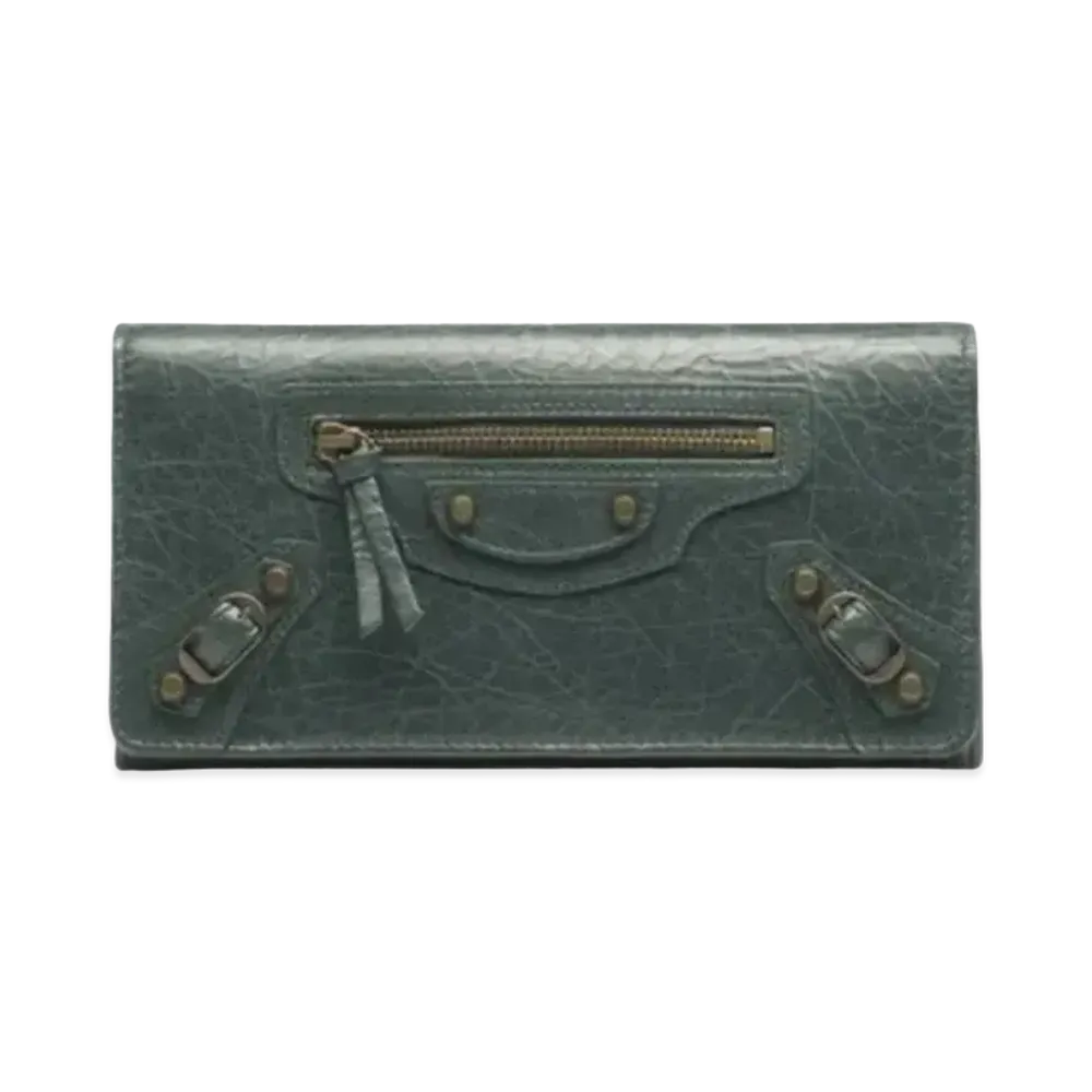 BALENCIAGA Classic Wallet Fur Classic Wallet "Green"