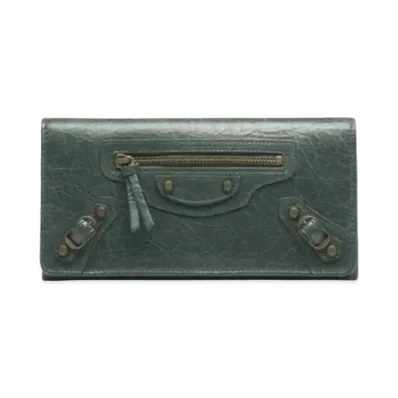BALENCIAGA Classic Wallet Fur Classic Wallet "Green"