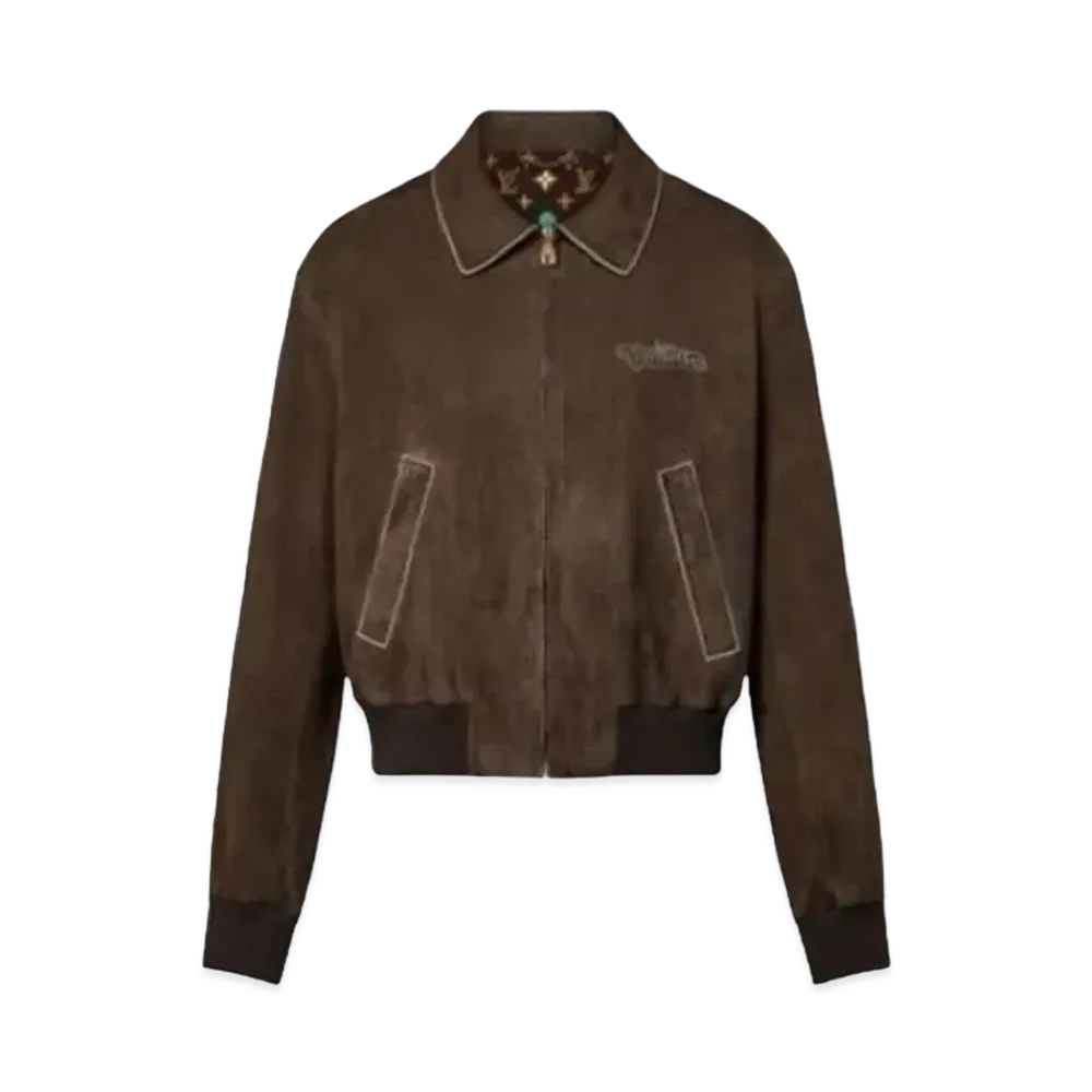 Tyler, The Creator x Louis Vuitton Embroidered Suede Calfskin Bomber "Brown"