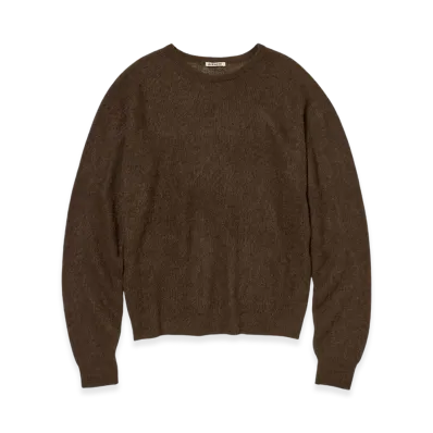 AURALEE Baby Suri Alpaca Sheer Knit P/O "Dark Brown"