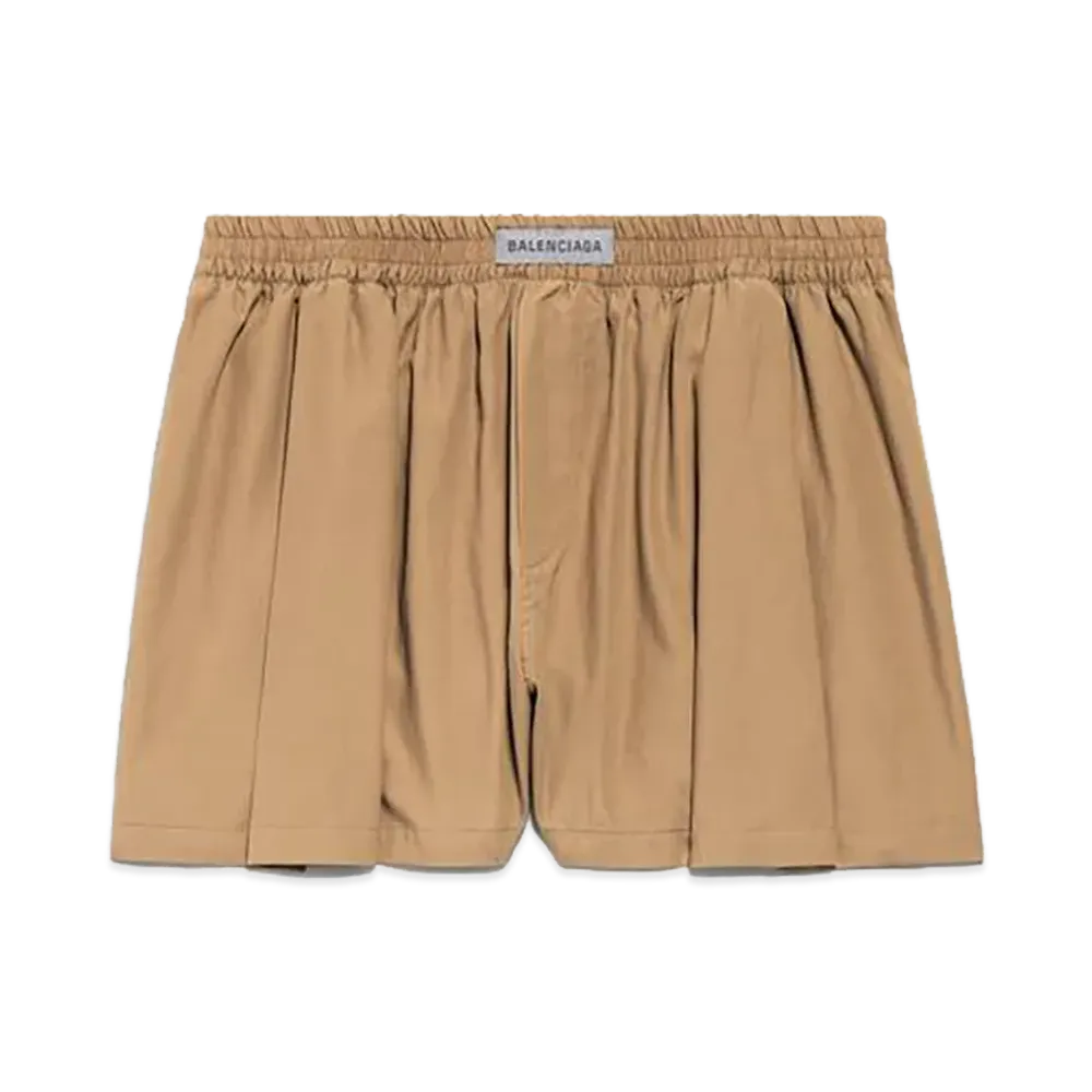 BALENCIAGA Women's A-Line Boxer Shorts "Sand Beige"