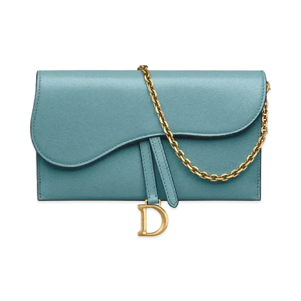 Dior Saddle Long Wallet Goatskin "Azur Blue"