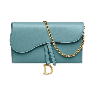 Dior Saddle Long Wallet Goatskin "Azur Blue"