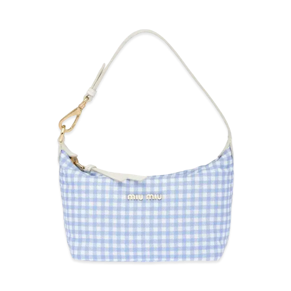 MIU MIU Miu Spirit Printed Faille Mini-Bag "Sky Blue/White"
