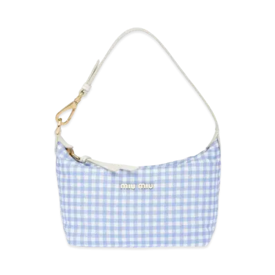 MIU MIU Miu Spirit Printed Faille Mini-Bag "Sky Blue/White"