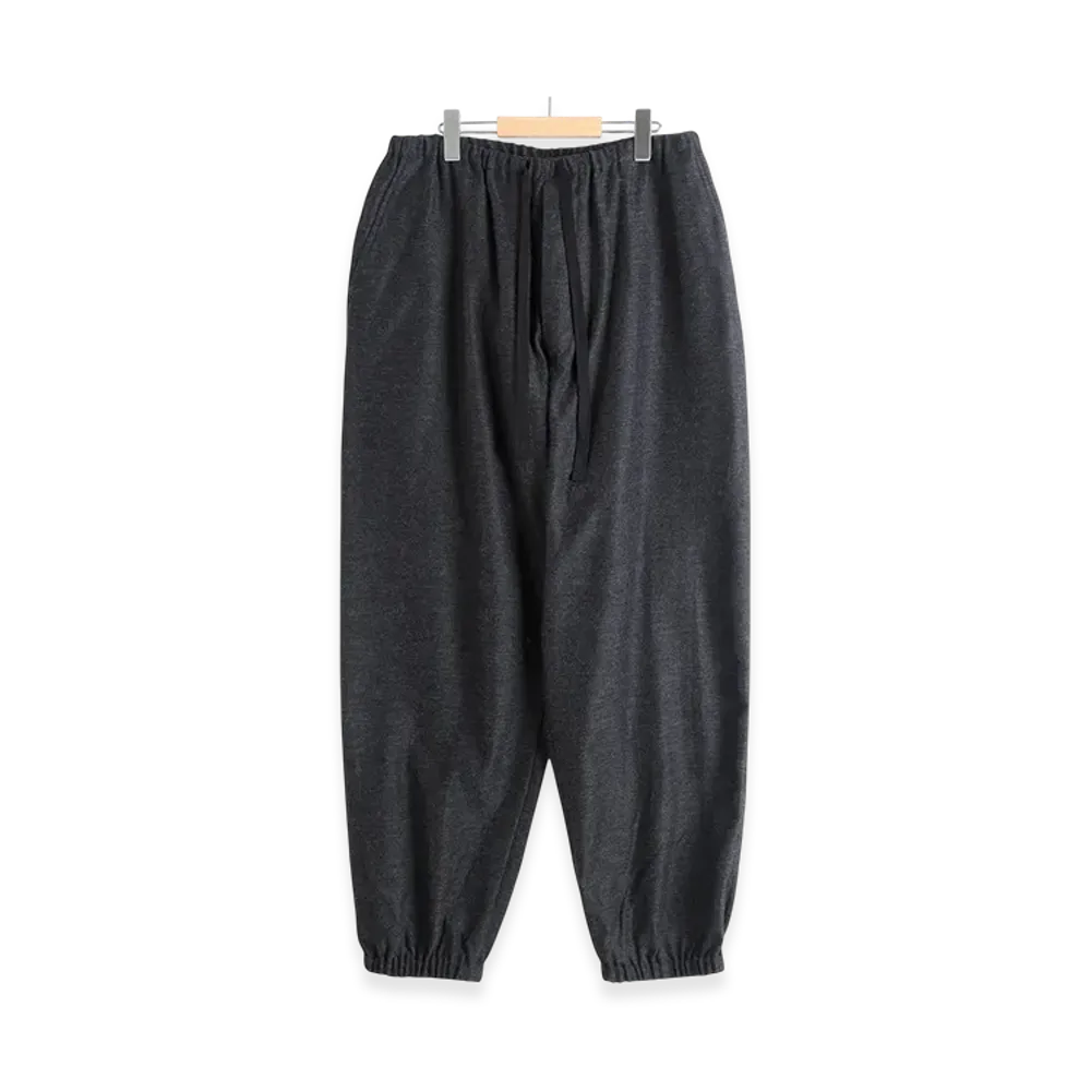 COMOLI Cashmere Silk Drawstring Pants "Charcoal"