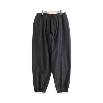 COMOLI Cashmere Silk Drawstring Pants "Charcoal"