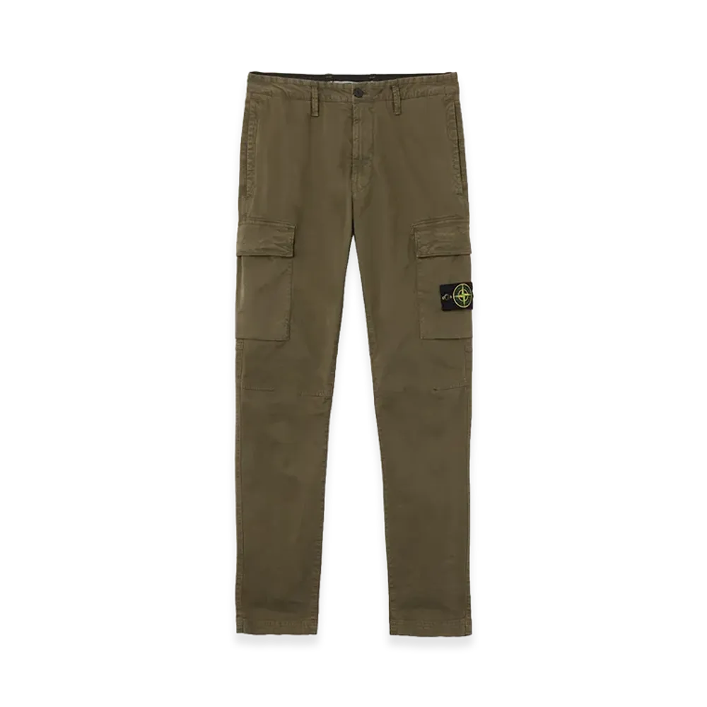 Stone Island 3100051 Organic Cotton Stretch Broken Twill 'Old' Effect "Military Green"