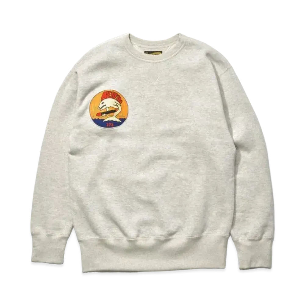 THE REAL McCOY'S Military Print Sweatshirt / Uss Redfin "Snow Grey"