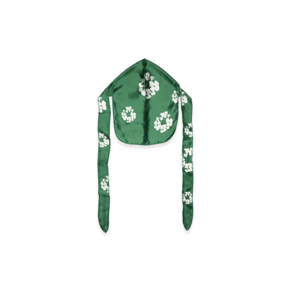 DENIM TEARS Cotton Wreath Durag "Green"