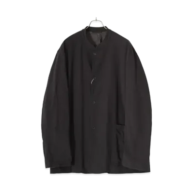 COMOLI Cotton Jersey Stand Collar Jacket "Fade Black"