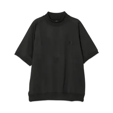 NEEDLES S/S Mock Neck Shirt - Bright Jersey "Black"