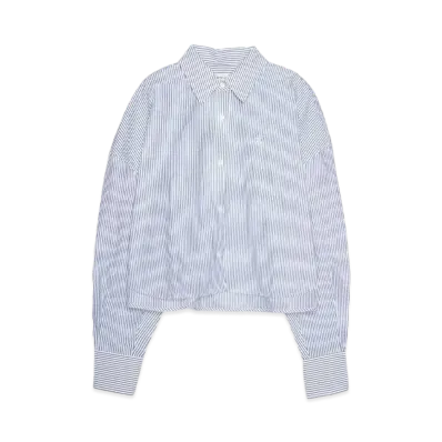 Calvin Klein Jeans A-CROPPED FASHION SHIRT "CHAMBRAY BLUE / WHITE STRIPE"